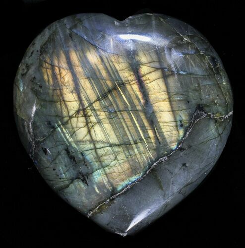 Flashy Polished Labradorite Heart #58859